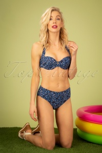 TC Beach - Bikinibroekje in marineblauw luipaard