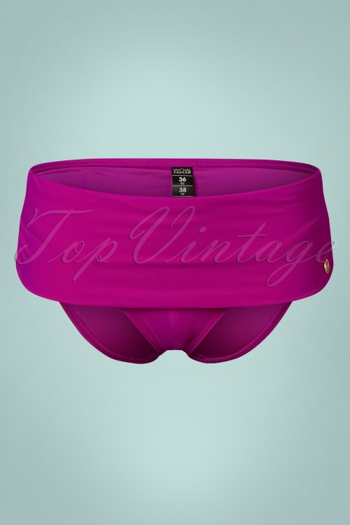 TC Beach - 50s Flipover Bikini Brief in Bright Berry