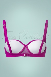 TC Beach - 50s Twisted Bikini Top in Bright Berry 2