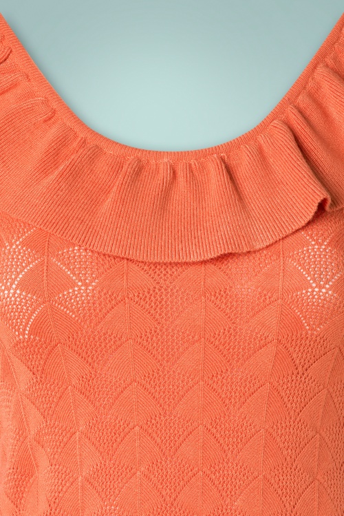 Timeless - Simone Knitted Top Années 70 en Orange 3