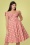 Unique Vintage 50s Prairie Daisy Swing Dress in Powder Pink