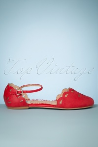 Bettie Page Shoes - Betsy Flats Années 50 en Rouge 3