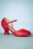 Bettie Page Shoes 50s Julia Peeptoe Pumps in Red