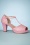 Bettie Page Shoes Frannie Peeptoe T-Strap Pumps Années 50 en Rose
