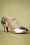 Bettie Page Shoes 20s Rose Peeptoe T-Strap Pumps in Gold