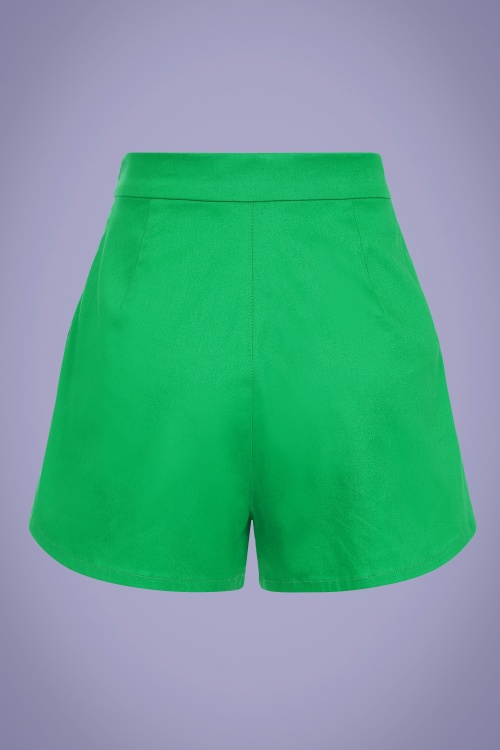 Collectif Clothing - 50s Emilia Banana Shorts in Green 2