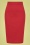 Polly Textured Cotton Pencil Skirt Années 50 en Rouge
