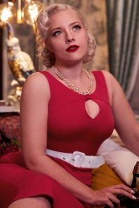 Miss Candyfloss - Rosita Rose Pencil Dress Années 50 en Rouge 2