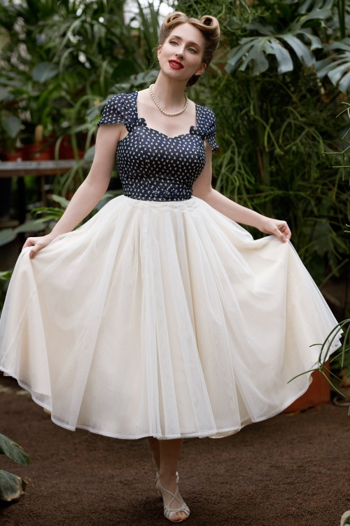 Miss Candyfloss - Selene Gia Bridesmaid Kleid in Creme Flourite