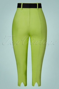 Rockin' Bettie - 50s Love Your Curves Belted Capri in Lime Green 2
