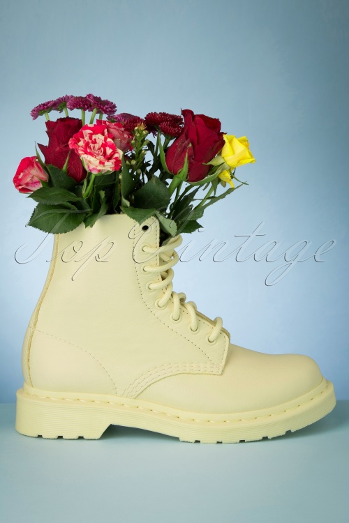 Dr. Martens - 1460 Pascal Virginia Ankle Boots in Chalk Yellow 3