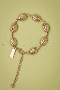 Lovely - 50s Oval Stone Bracelet in Grey Opal 3