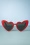 50s Cat Eye Heart Shades in Lipstick Red