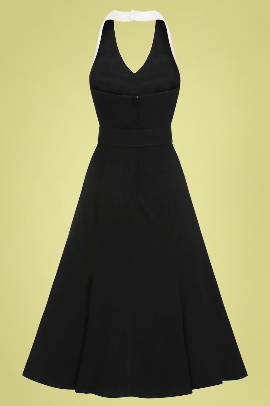 Collectif Clothing - Estelle midi jurk in zwart 3