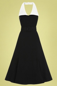 Collectif Clothing - Estelle Midi Dress Années 50 en Noir 2