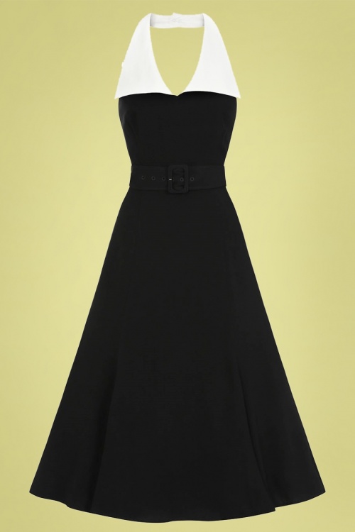 Collectif Clothing - Estelle midi jurk in zwart 2