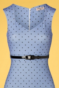 Vintage Chic for Topvintage - 50s Melsy Polkadot Pencil Dress in Lavender Blue 3