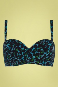 Marlies Dekkers - Panthera padded strapless bikinitop in zwart en groen 7