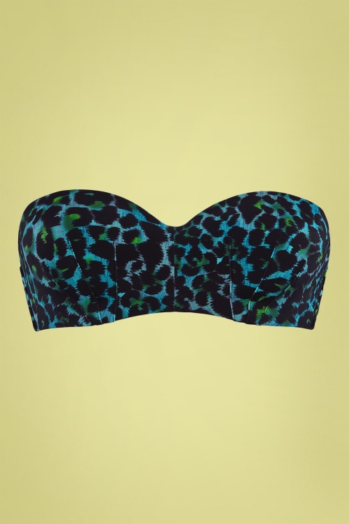 Marlies Dekkers - Panthera Padded Strapless Bikini Top en Noir et Vert 3