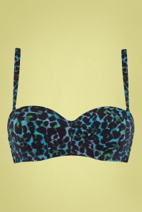 Marlies Dekkers - Panthera Padded Strapless Bikini Top en Noir et Vert 2