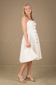 Banned Retro - Sandy Swing Kleid in Creme 6