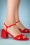 Petite Jolie - 60s Sketch Sandals in Fire Red