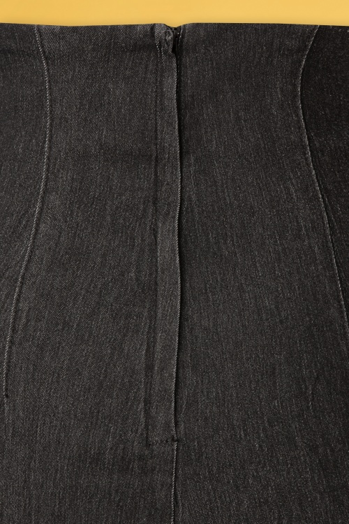 Collectif Clothing - Kiki Jeans mit hoher Taille in Schwarz 2