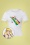 T-shirt Rainbow Lady Années 50 en Blanc