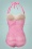 Esther Williams - 50s Classic One Piece Gingham Swimsuit in Raspberry Red and White 3