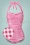 Esther Williams  - Classic One Piece Gingham Badeanzug in Himbeerrot und Weiß 2