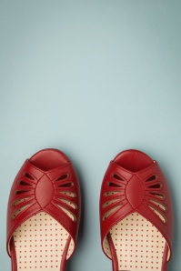 B.A.I.T. - Kat sandalen met sleehak in rood 3