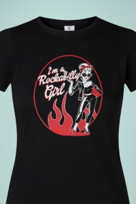 PinRock - 50s Rockabilly Girl T-Shirt in Black 3