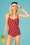 50s Classic Polkadot One Piece Swimsuit in Red and White