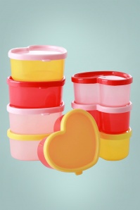 Rice - Plastic Heart Shaped Food Keepers in multi 2