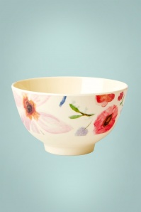 Rice - Melamine Small Selmas Flower Print Bowl in Cream 2