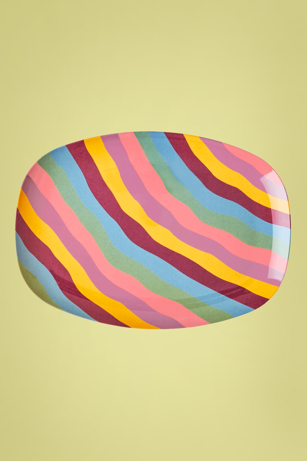 Rice - Melamine rechthoekig Funky Stripes bord in multi 2