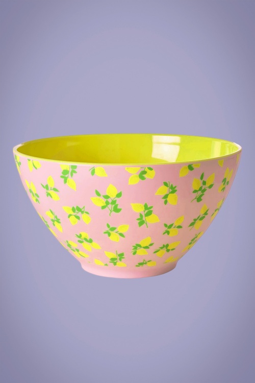 Rice - Melamine Lemons Salad Bowl in Pink 2