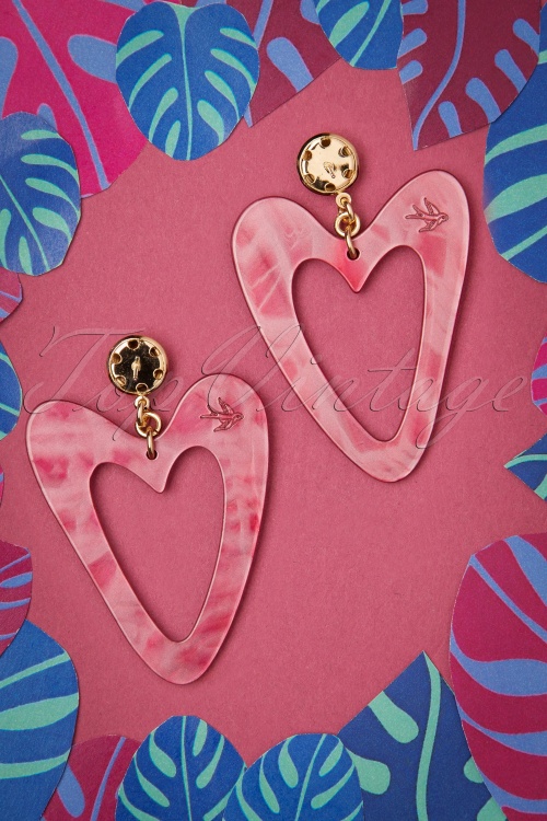 Erstwilder - Resin Heart Drop Earrings in Red 3