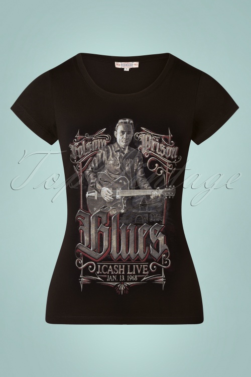 Rumble59 - T-Shirt Folsom Prison Blues Années 50 en Noir