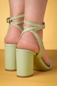 Tamaris - 60s Chloe Leather Sandals in Mint Green 5
