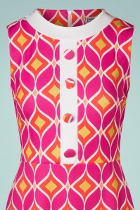 Vintage Chic for Topvintage - Dixie Retro Kleid in Pink und Orange 3
