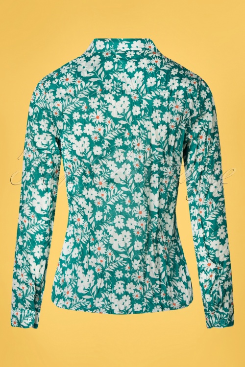Seasalt - Larissa Rushmaker River Floral Valley blouse in groenblauw 2