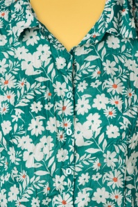 Seasalt - Larissa Rushmaker River Floral Valley blouse in groenblauw 3