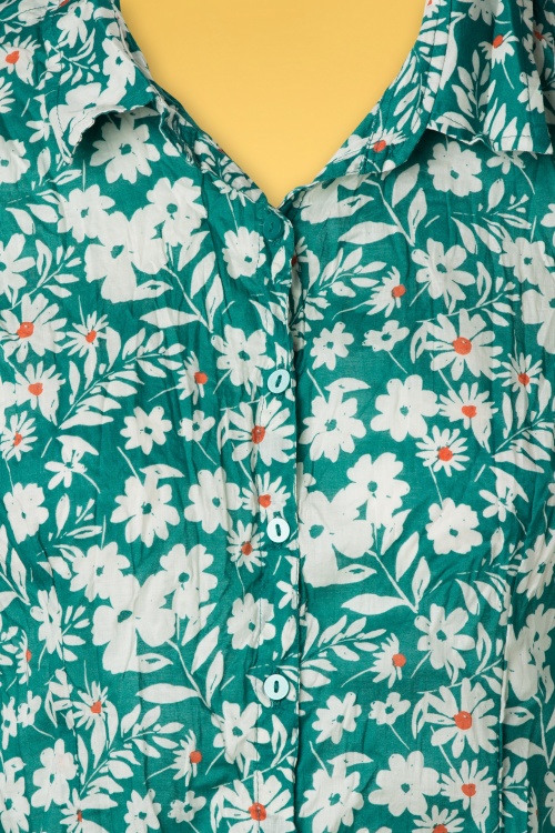 Seasalt - Larissa Rushmaker River Floral Valley blouse in groenblauw 3