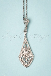 Lovely - 50s Crystal Necklace in Silver