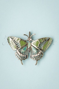 Lovely - 30s Butterfly Brooch in Green