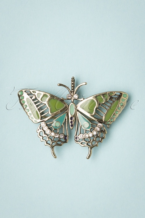 Lovely - 30s Butterfly Brooch in Green