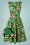 Vintage Chic for TopVintage 60s Frederique Flower Swing Dress in Black and Green