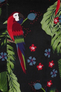 Collectif Clothing - 50s Anita Parrot Paradise Pencil Dress in Black 4