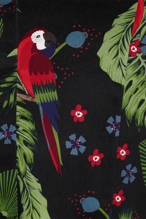 Collectif Clothing - Anita Parrot Paradise penciljurk in zwart 4